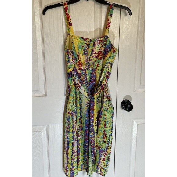 dress barn dress size 10 A Line Multicolored Tie Back MIDI  Free Shipping - Picture 4 of 6